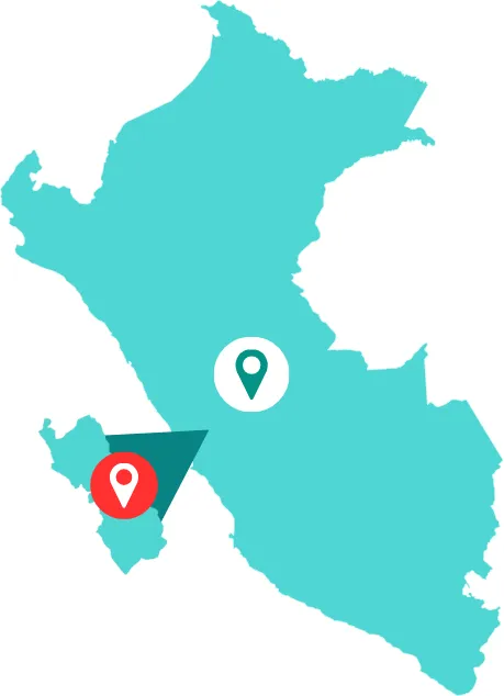 Mapa apuntando Lima
